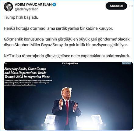 FETÖ'cü Adem Yavuz Arslan'ın Trump kazandıktan sonraki paylaşımı