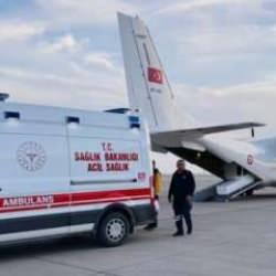 Ambulans uçak 6 aylık Delal bebeği Ankara'ya sevk etti