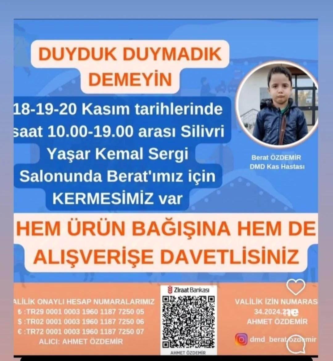 Berat Özdemir için yapılacak kermesin duyurusu