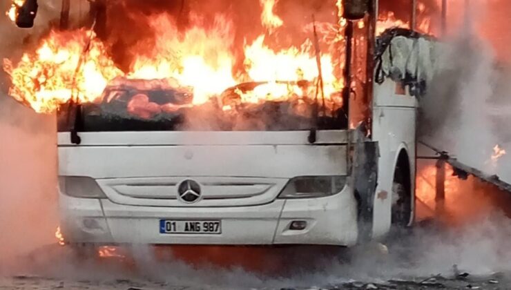 Faciadan kıl payı dönüldü! Yolcu otobüsü otoyolda alev alev yandı!