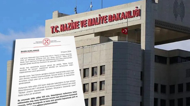 Hazine ve Maliye Bakanlığı’ndan CHP’li vekilin 500 araç iddiasına açıklama