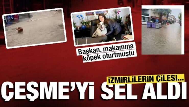 İzmir’in çilesi: Çeşme’de yollar göle döndü, masa ve sandalyeler akıntıya kapıldı