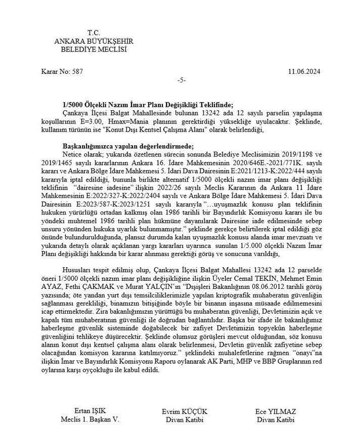 ABB meclisinde CHP ve İYİ Partili üyeler tarafından alınan bayındırlık planı kararı