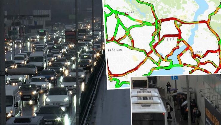 İstanbul’da yağmur trafiği! Yoğunluk yüzde 83’e ulaştı