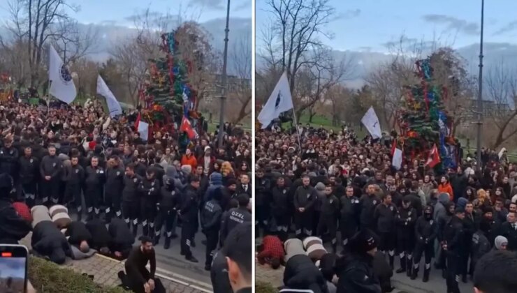 Yıldız Teknik Üniversitesi’nde yılbaşı ağacının önünde kavga çıktı